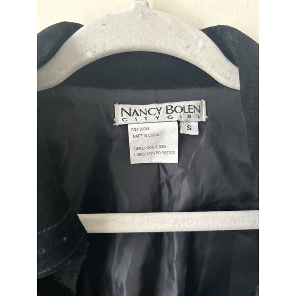 VTG Nancy Bolen City Girl Suede Jacket Sm Womens Leather Boho Black Whimisgoth - Picture 3 of 16